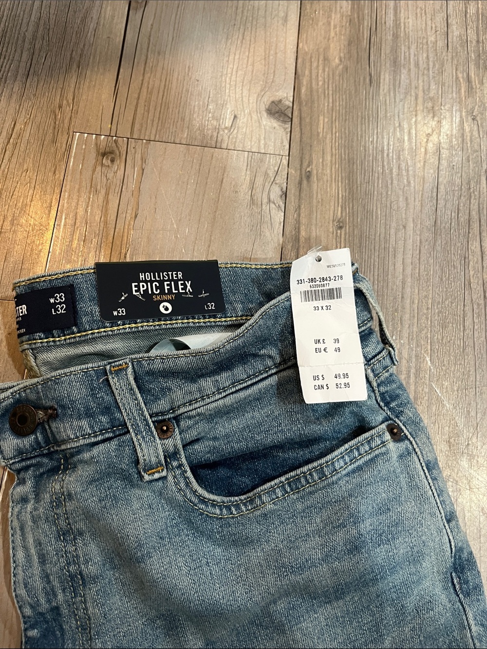Hollister Men’s Light Blue Epic Flex Skinny Jeans - Picture 2 of 6